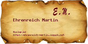 Ehrenreich Martin névjegykártya